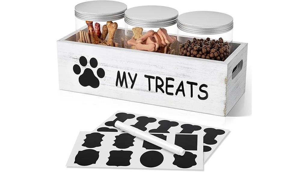 triple jar dog treat storage