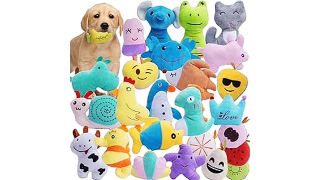 twenty six small dog squeaky toys