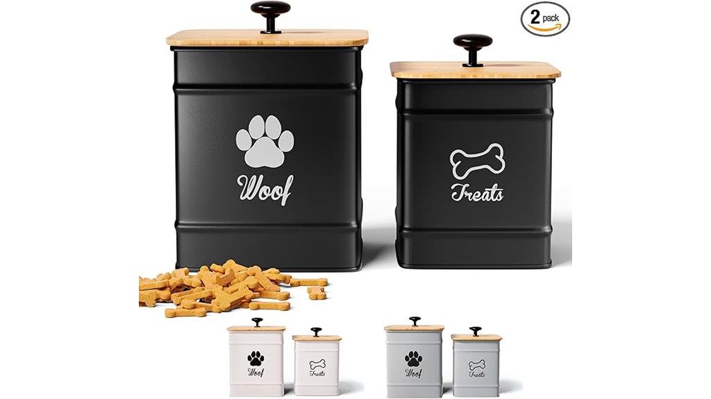 two airtight bamboo treat containers