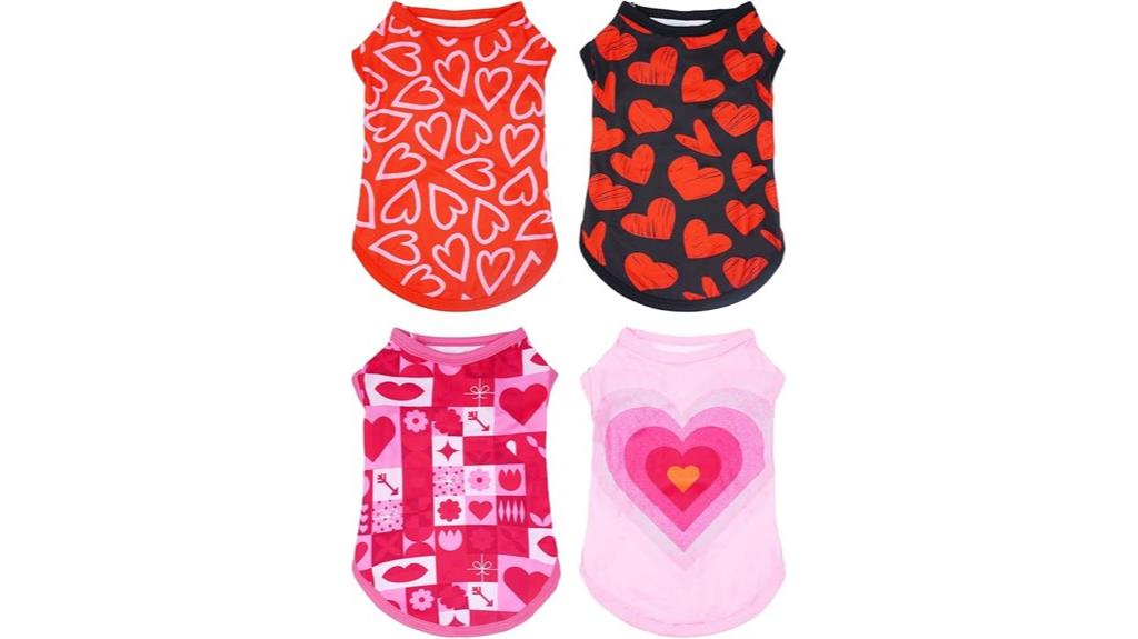 valentine s dog shirt set