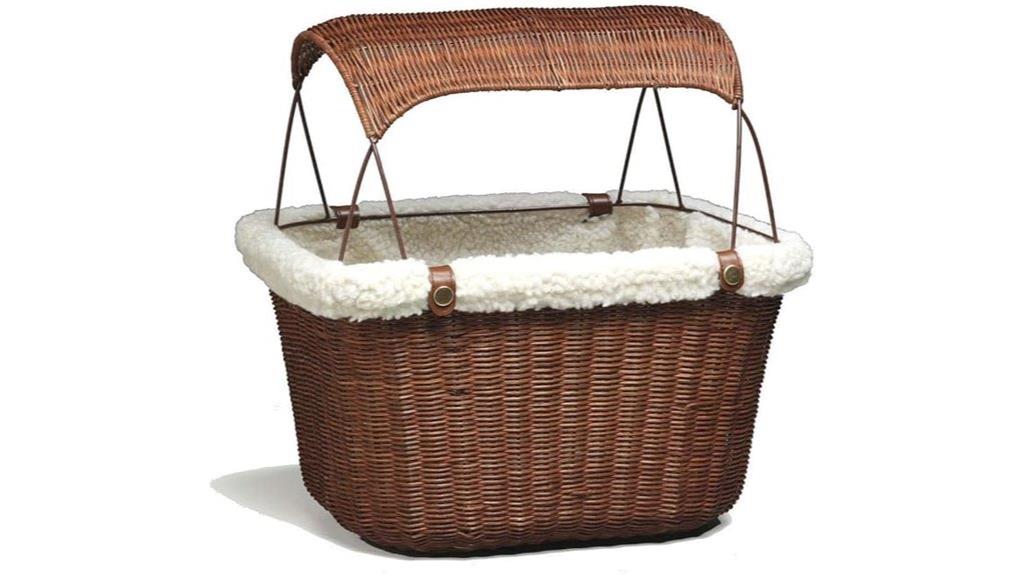 wicker bicycle pet basket