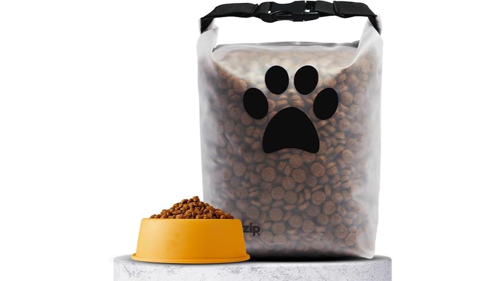 zip top pet food container