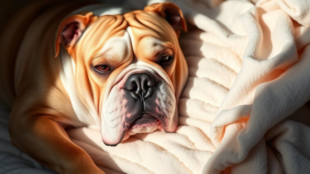 bulldog breathing and skin