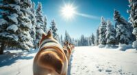 dog sledding snowy trails