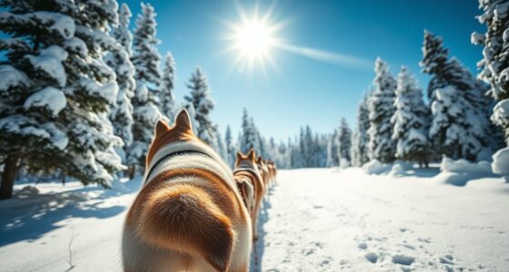 dog sledding snowy trails
