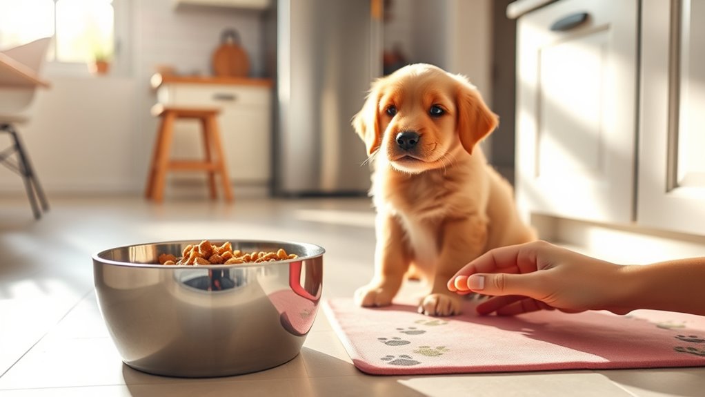 establish consistent puppy meals