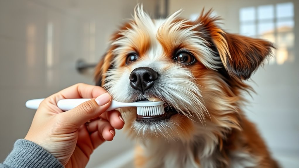 regular dog teeth brushing