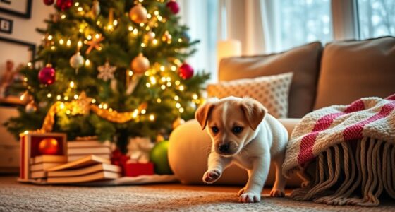 secure decorations around puppies