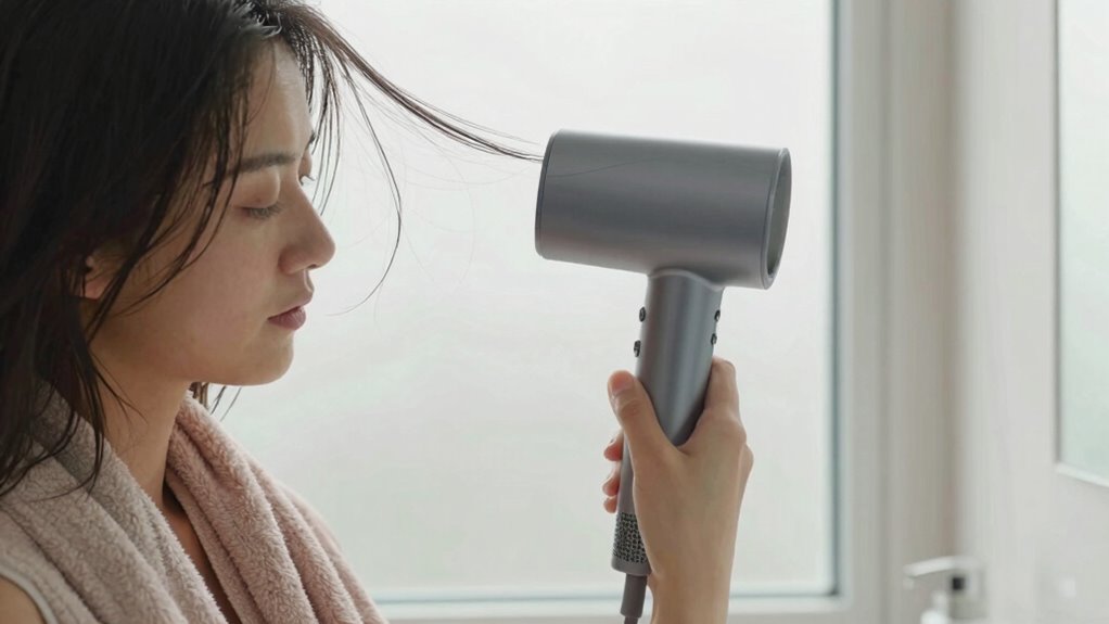 calm blow drying routine