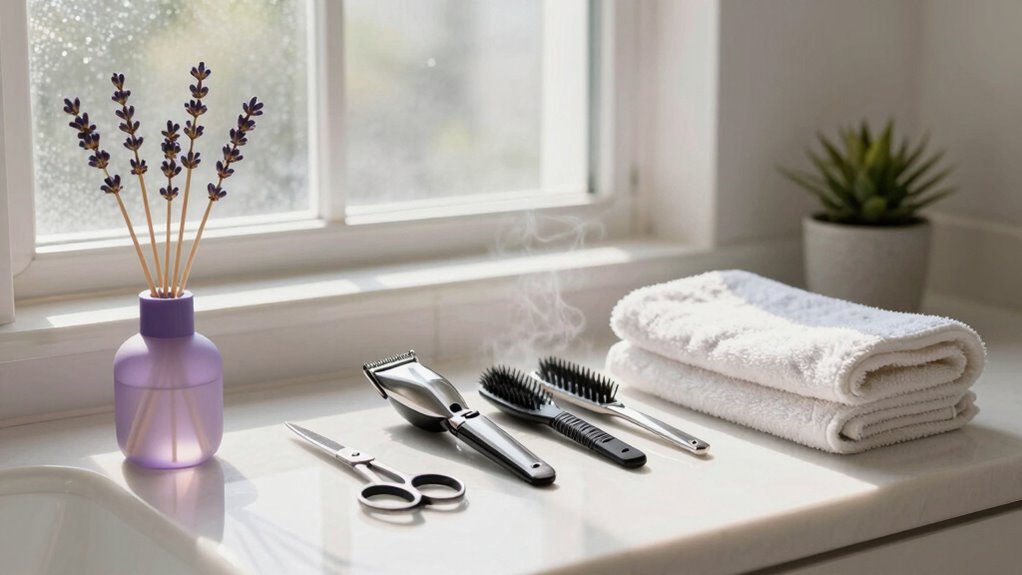 create a peaceful grooming space