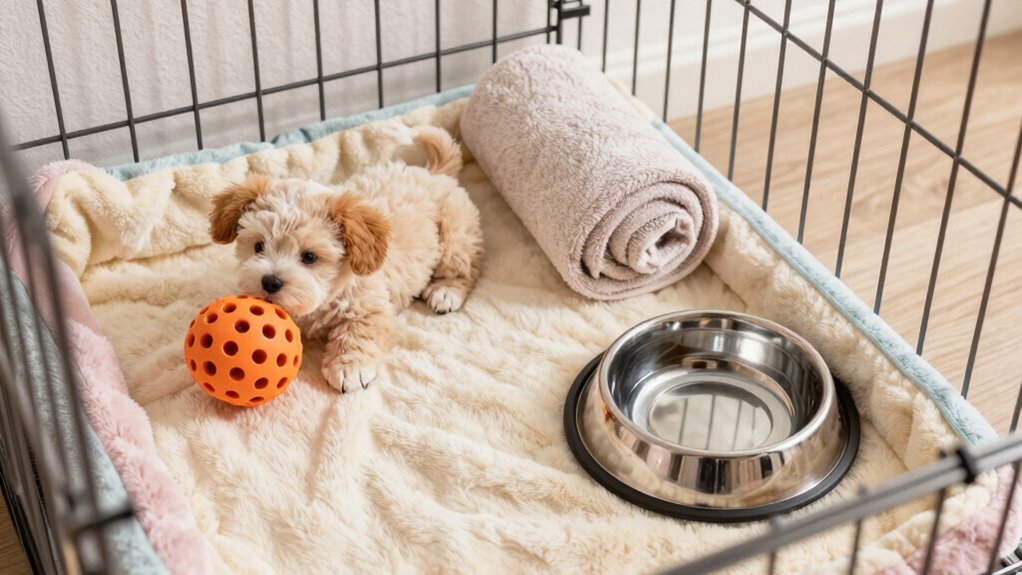 essential puppy crate items