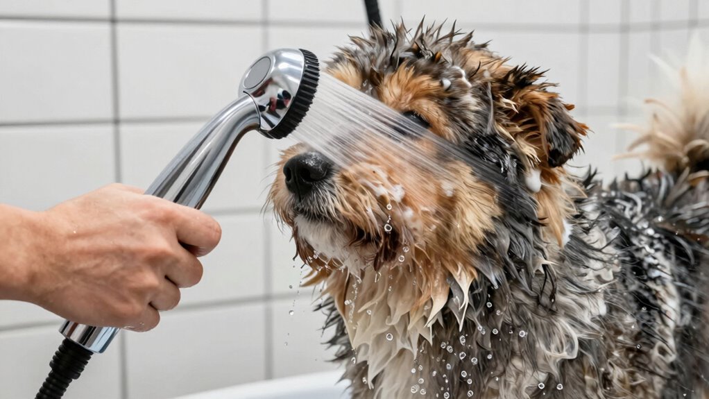 gentle downward spray technique