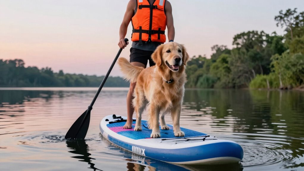 gradual dog paddleboarding introduction