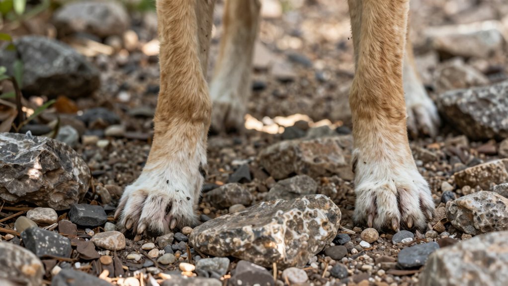 gradually condition paws outdoors