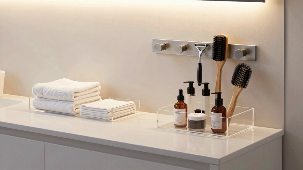 organized ergonomic grooming station