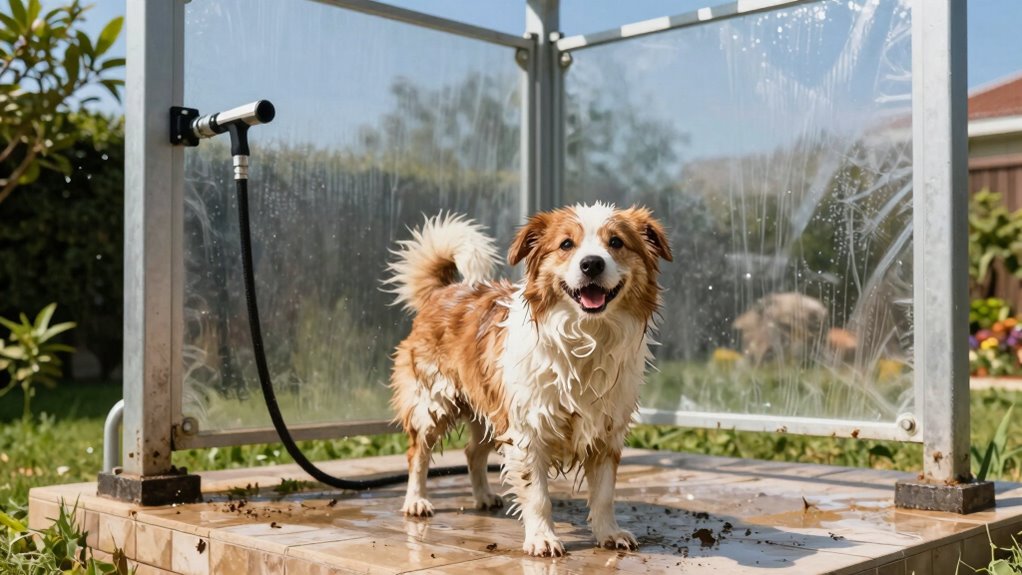 outdoor dog grooming station