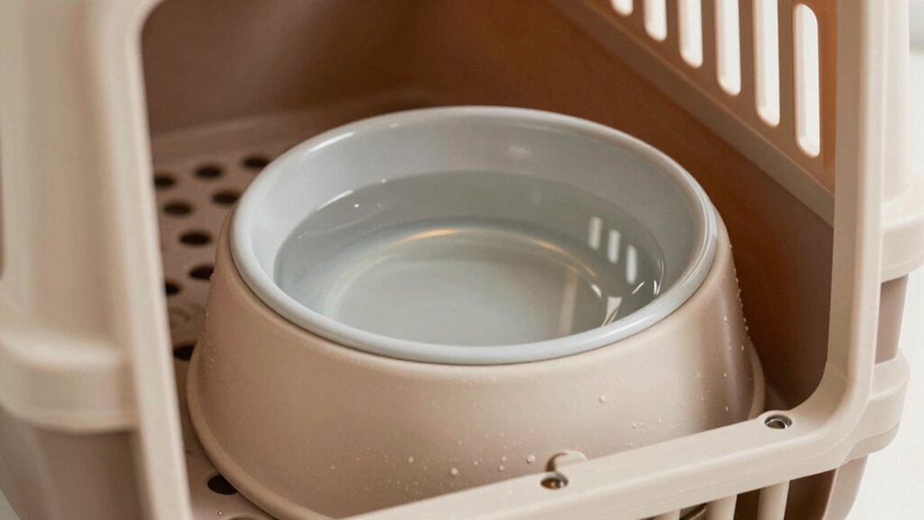 pet safety with spill proof bowls