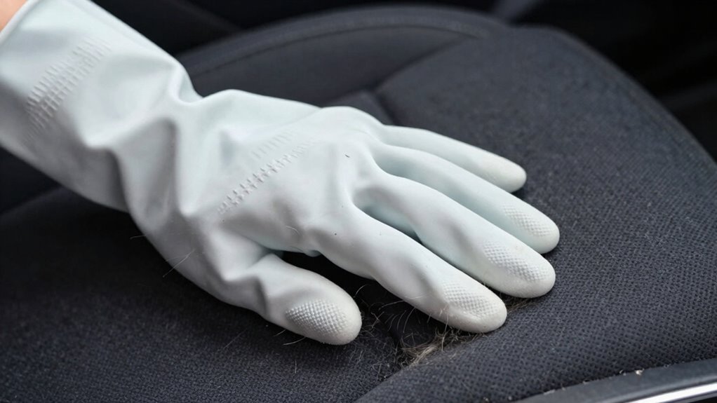 rubber glove pet hair removal