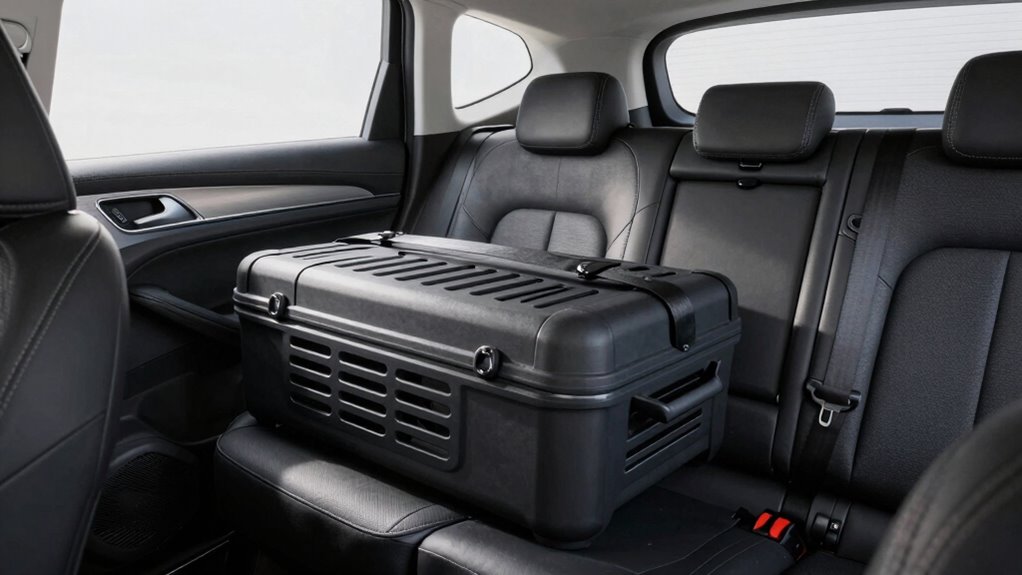 securely positioned pet crate