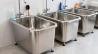 top stainless steel grooming tubs