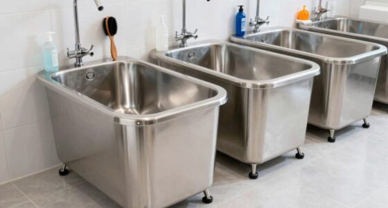 top stainless steel grooming tubs