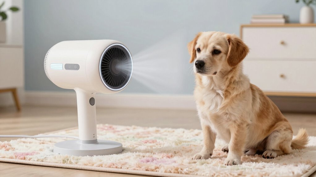 calm quiet dog drying