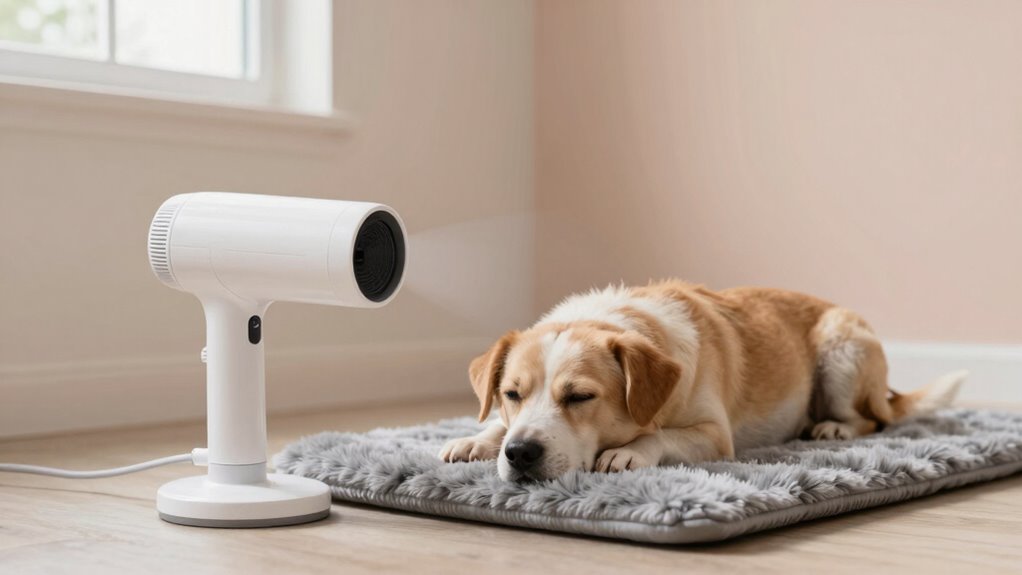 gentle quiet dog drying