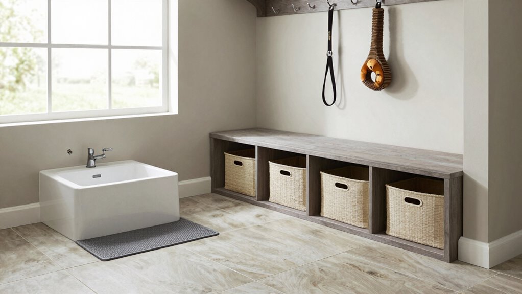 pet friendly mudroom organization