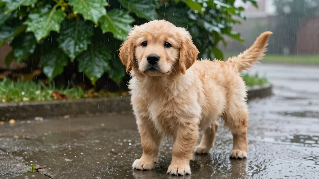 preparing puppies for rain