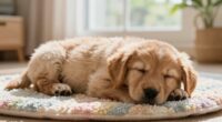 puppy relaxation on mat