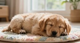 puppy relaxation on mat