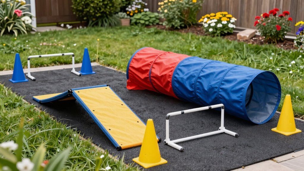 safe backyard agility setup
