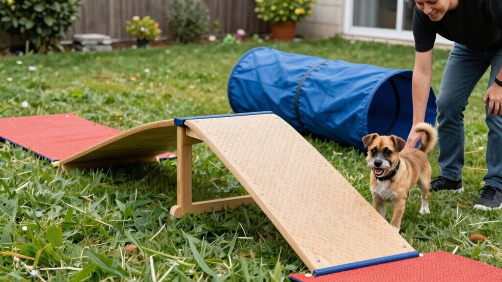 safe engaging dog agility setup