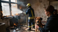 Dog Rescued From Fire In Kyiv's Podilskyi District