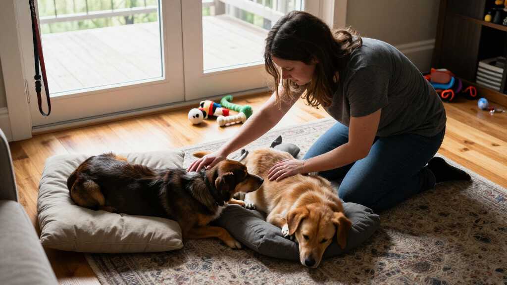 Pet Sitter Thinks Two Dogs Are Exhausted Until She Turns To Head Home